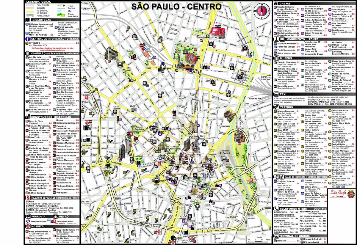 São Paulo mapa da cidade
