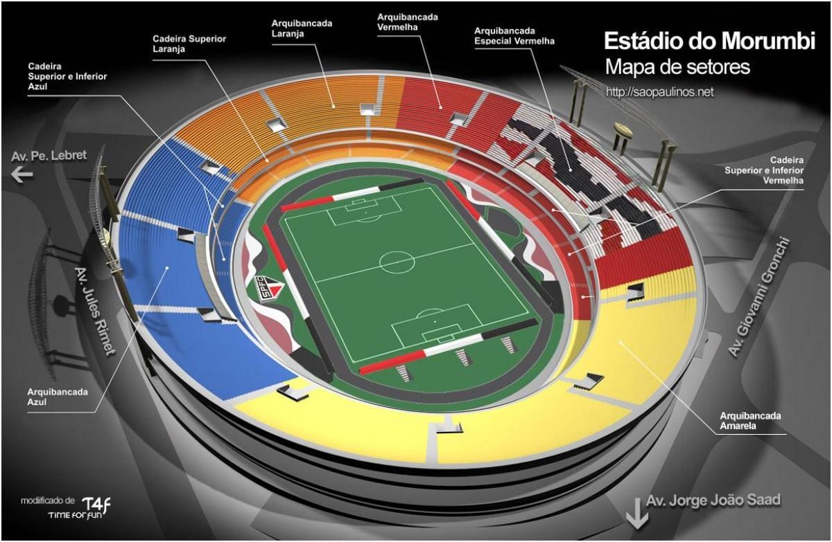 São Paulo estadio mapa