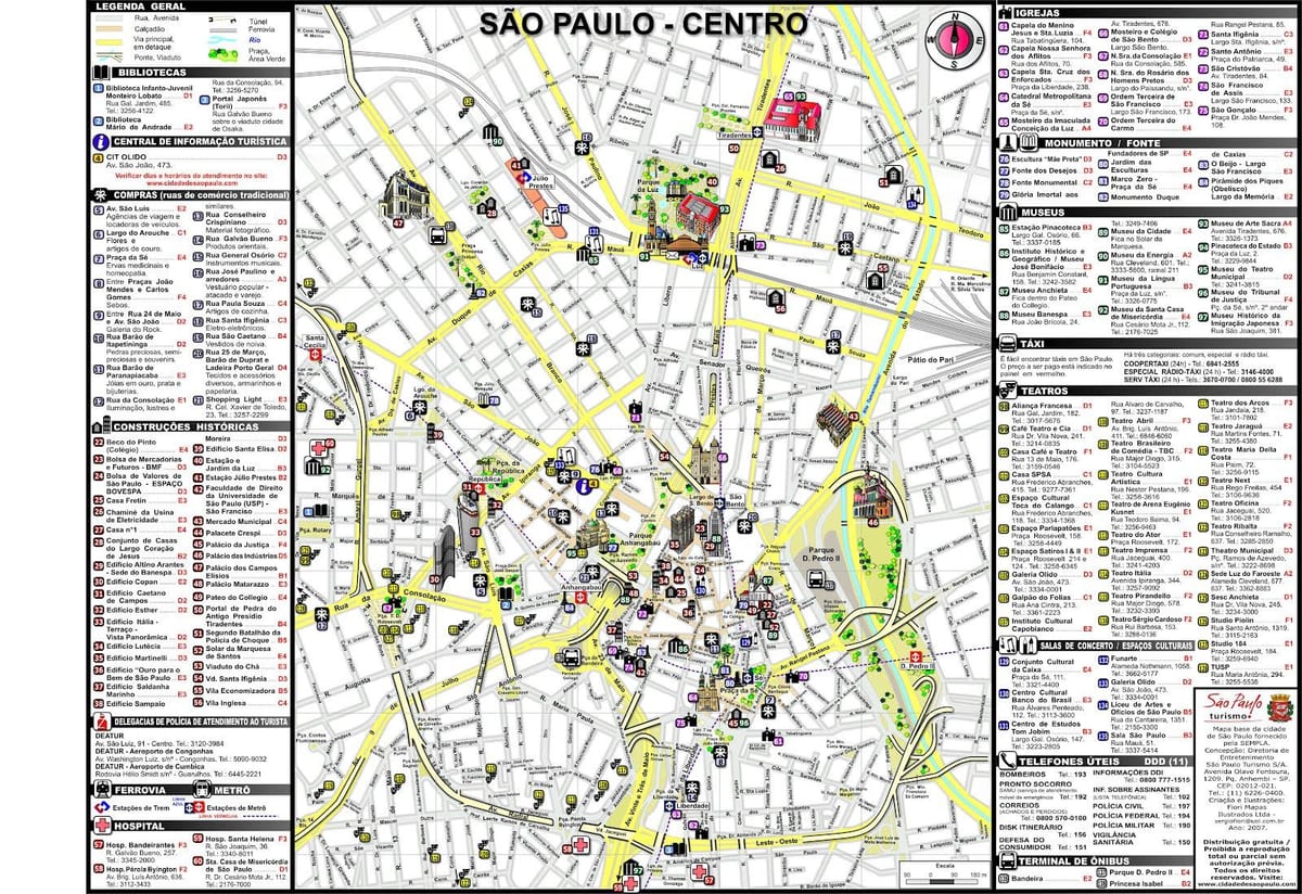 São Paulo monumento mapa