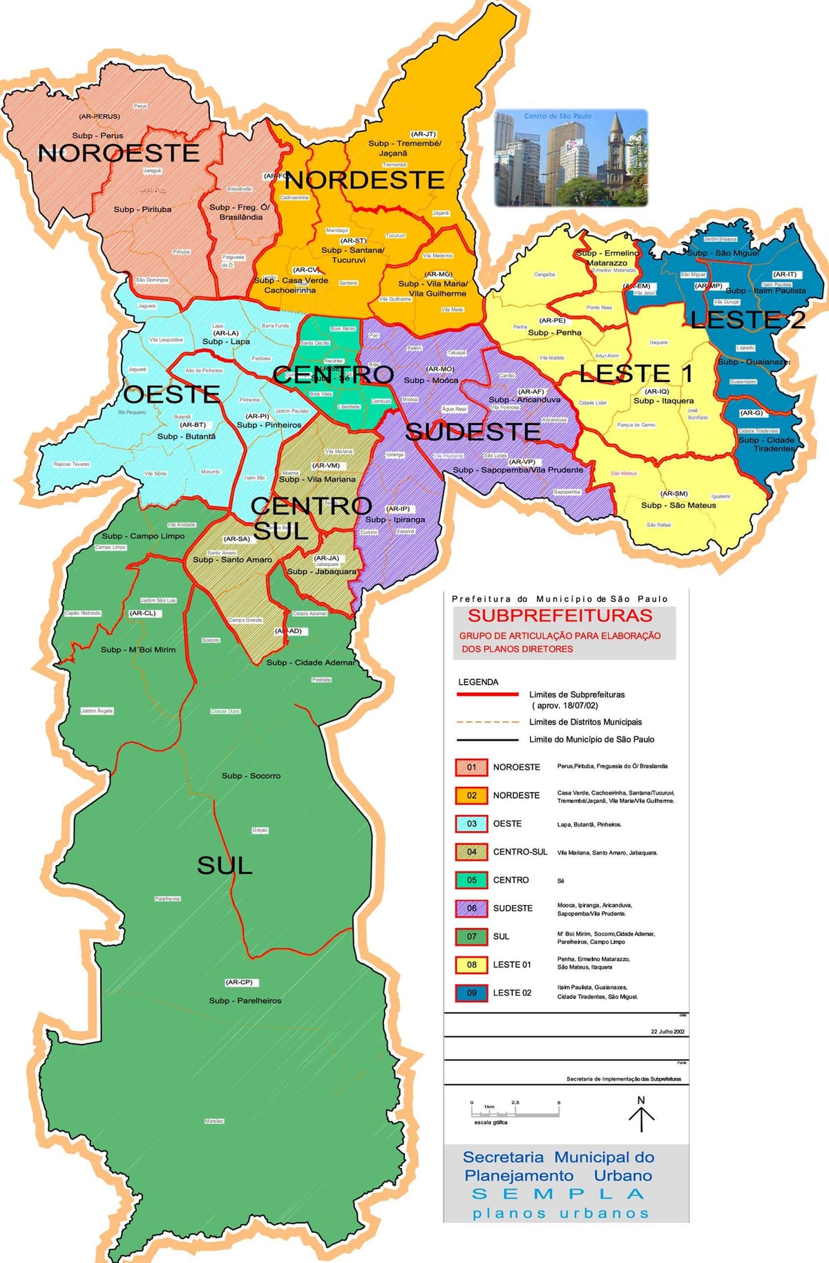 Sao Paulo brasil barrios mapa
