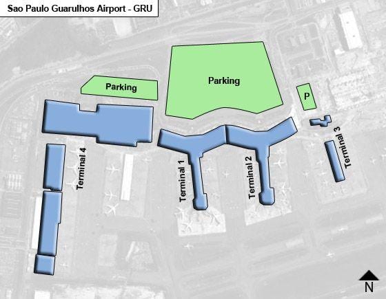 Sao Paulo aeroporto internacional de guarulhos terminal mapa