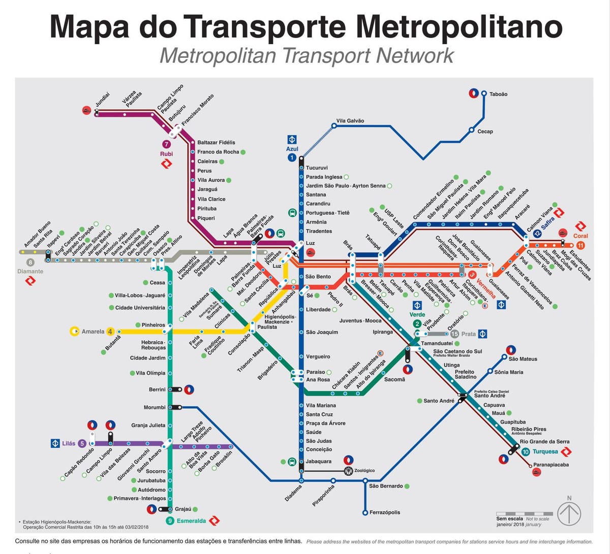 São Paulo transporte mapa